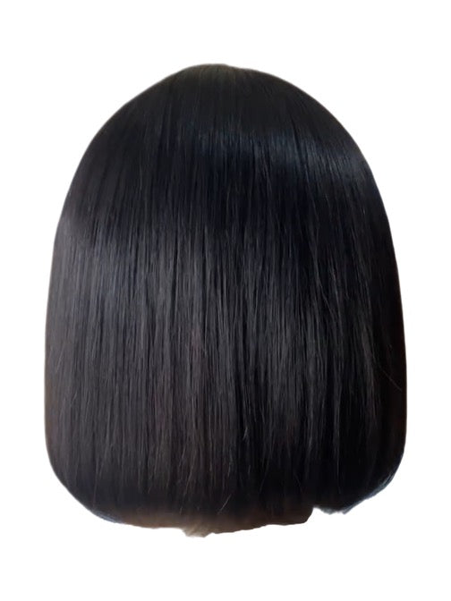 Bob Wig With Bangs Human Hair 180% Density